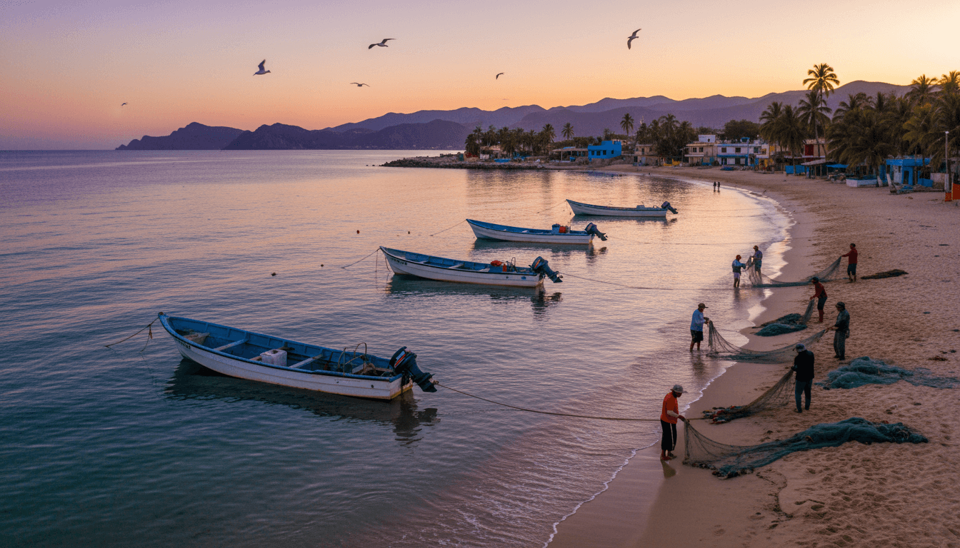 Pescadores y mar de Sinaloa